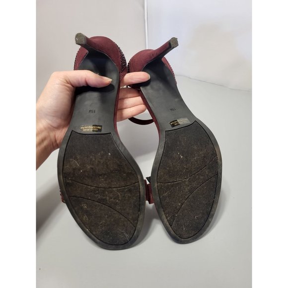 Marc Fisher Burgundy Rhinestone Stiletto Heels size 11 - Picture 6 of 7